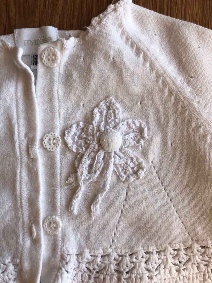 Gilet blanc Cérémonie Marese 12 mois - photo numéro 4