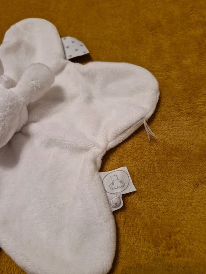 Doudou attache tétine tidou Paco âne blanc - photo numéro 4