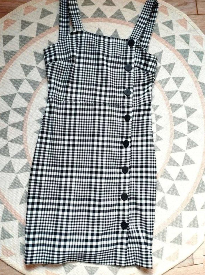 Robe chasuble boutons - Tartan noir blanc - Pimkie - 36- Comme Neuve - photo numéro 5