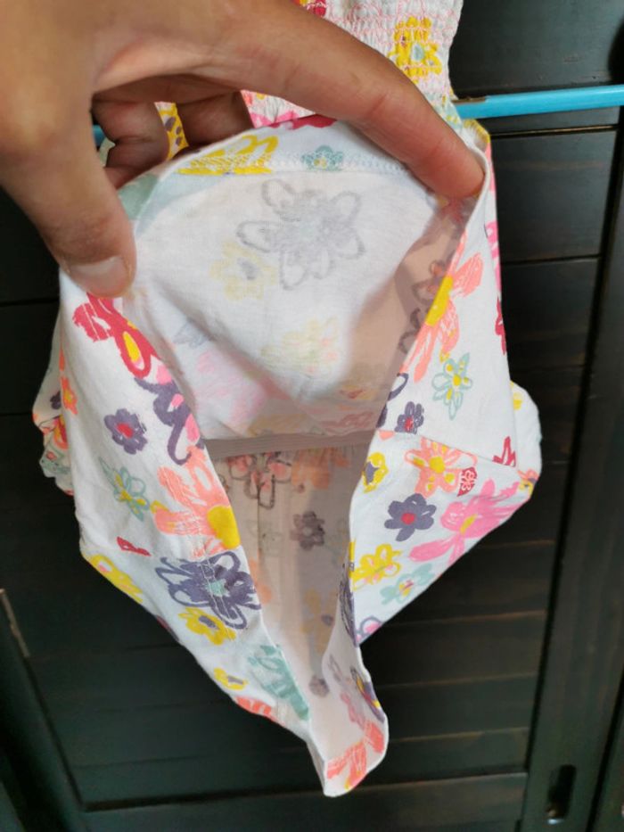 Robe 12 mois Gémo blanche à fleurs 100% coton - photo numéro 8