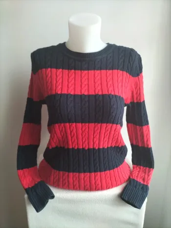Pull Femmes Maille Torsadés 100% Coton - Tommy Hilfiger - Taille M