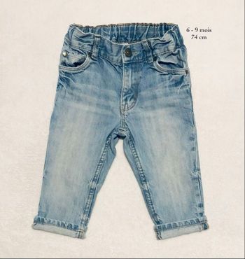 Jean bleu denim clair coupe droite bébé garçon taille 6-9 mois 74 H&M