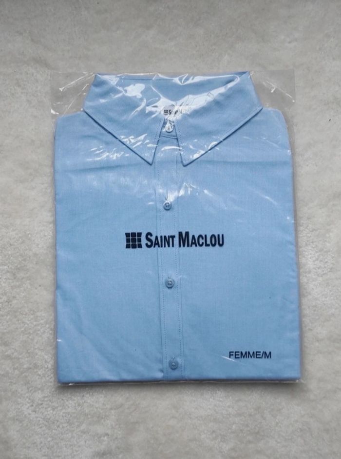 Chemise bleu clair uni manches longues M
