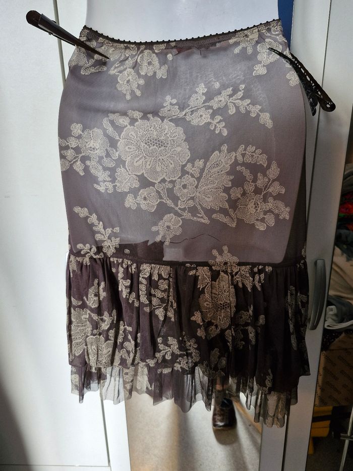 Sublime jupe de plage voile fleuri volanté - photo numéro 5