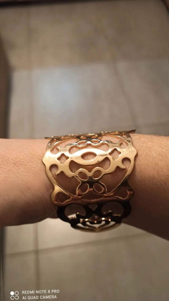 Bracelet manchette dore ajustable - photo numéro 4