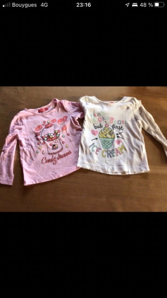 Lot 2 t-shirt manches longues 4 ans