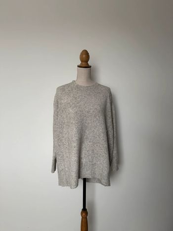Pull Zara M maille gris chiné vest sweat camisa blusa Maglia camicia sweater maglione suéter trui