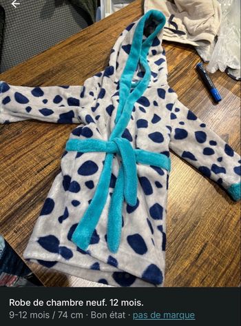 Robe de chambre 12 mois 