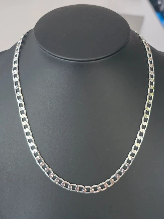 Collier maille gourmette 6mm 45cm plaquage argent