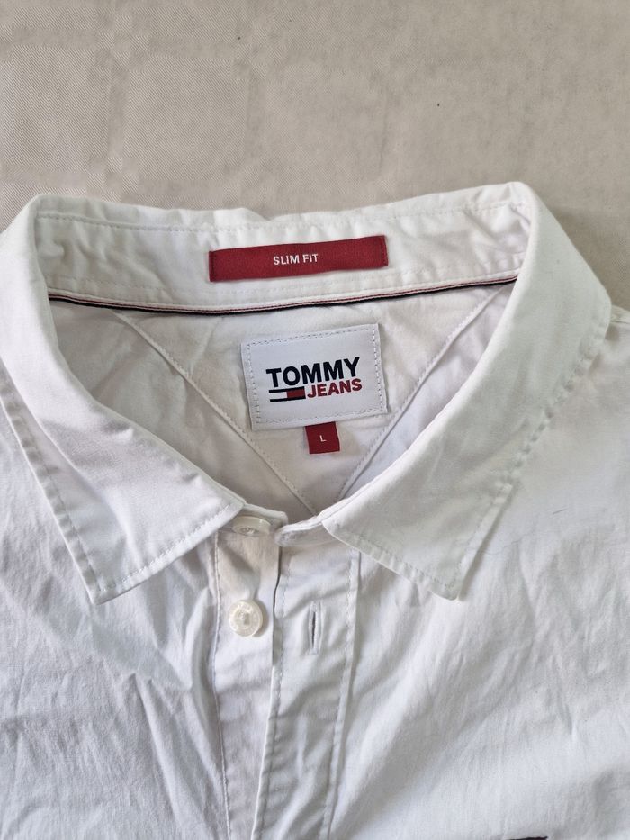 Chemise  manches longues  , homme  , Tommy Hilfiger  , blanche , taille L , Slim - photo numéro 7