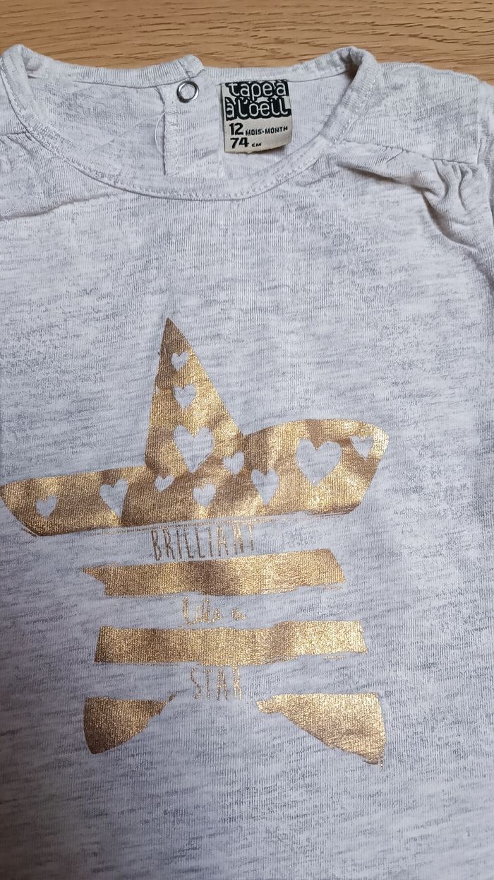 Lot 6 t-shirts manches longues 12 mois - photo numéro 10