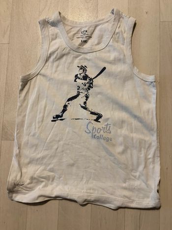 Débardeur 6 ans blanc CFK très bon état