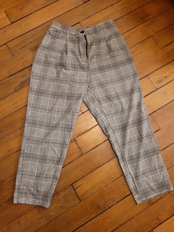 Pantalon rayé/carreaux tissu gris - H&M - photo numéro 2