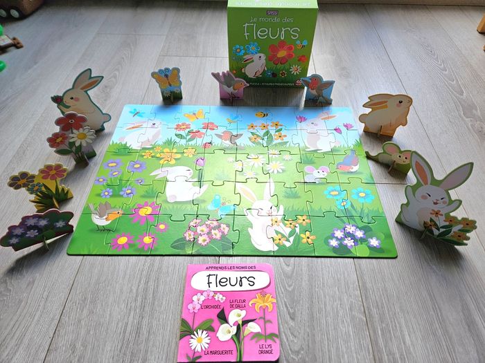 Puzzle avec livre le monde des fleurs - photo numéro 2