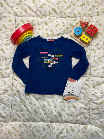 teeshirt manches longues bleu 4 ans du pareil au même