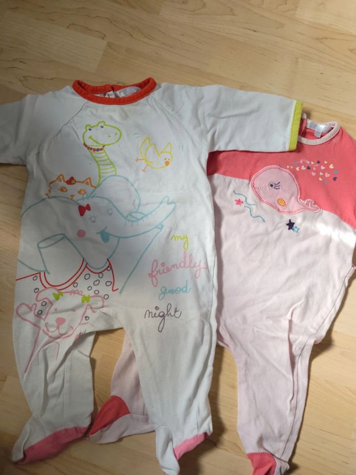 Lot de 2 pyjama 1 pièce léger 6 mois