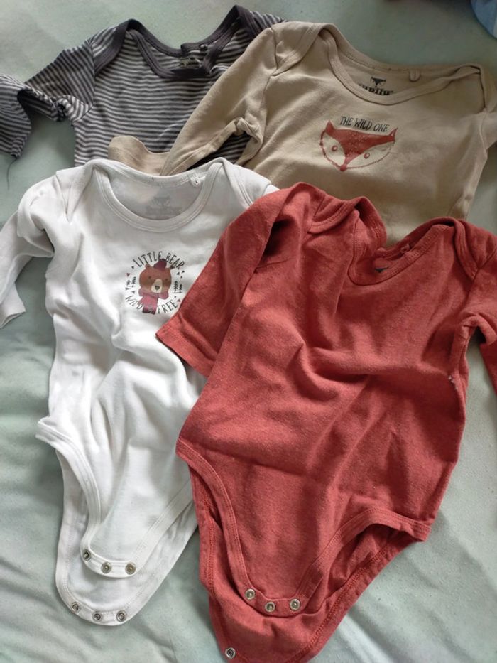 Lot 4 bodies manches longues 24 mois
