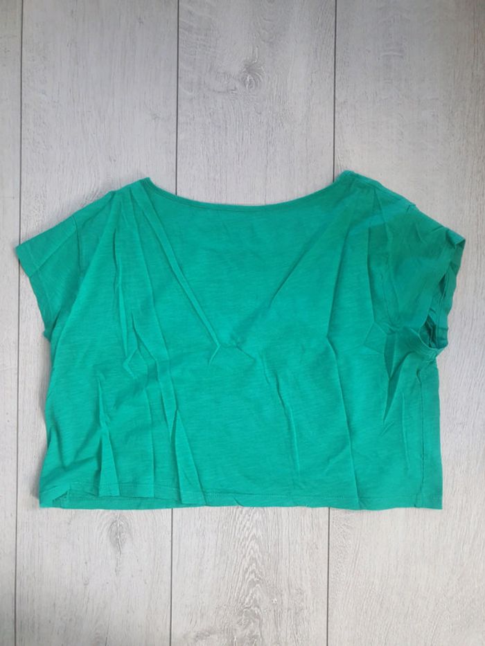 T-shirt Crop Top Vert - photo numéro 3