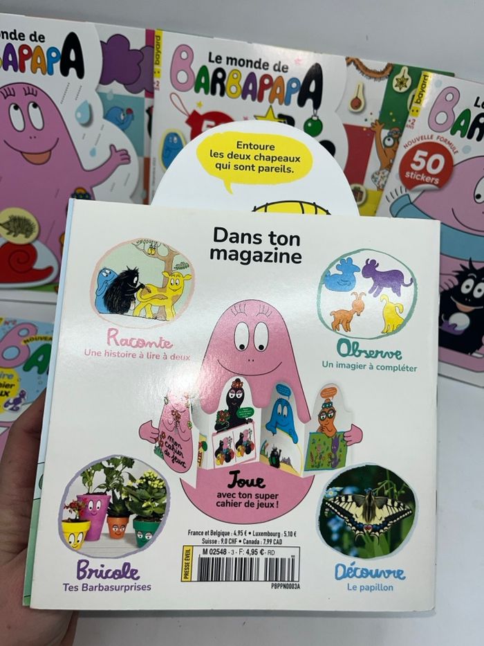 Lot de 5 magazines Livres d'activités Barbapapa gommettes stickers - photo numéro 4