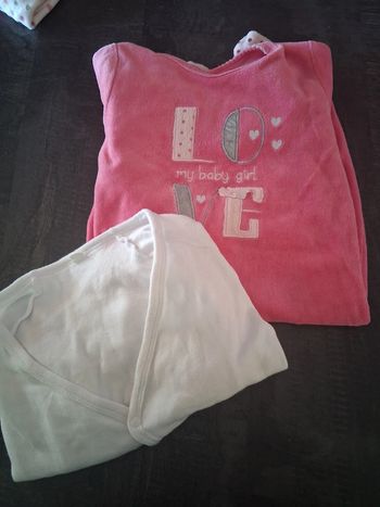 Pyjama Gemo rose fuschia avec body offert blanc