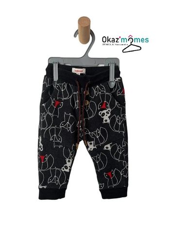 Jogpant noir chiné motifs animaux - Catimini 9 mois (71cm)