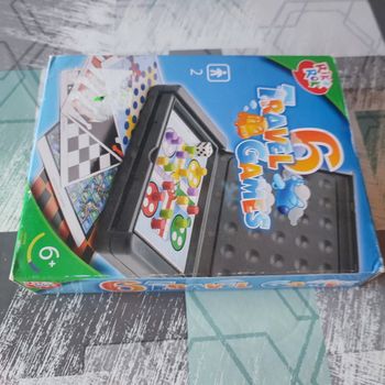 6 jeux de voyage: jeu de dames, d'échecs, backgammon, dames chinoises, petits chevaux, serpent,jeu de l'échelle