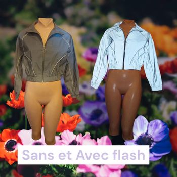 Veste courte gris réfléchissant avec légère paillettes - Taille L