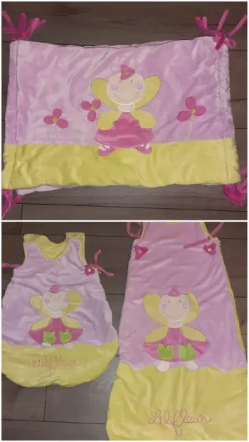 lot ensemble gigoteuse tour de lit lilifleur