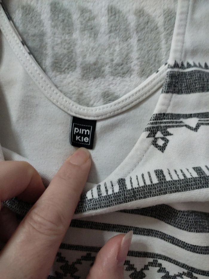 Robe courte mini moulante blanc gris Pimkie taille S 36 - photo numéro 2