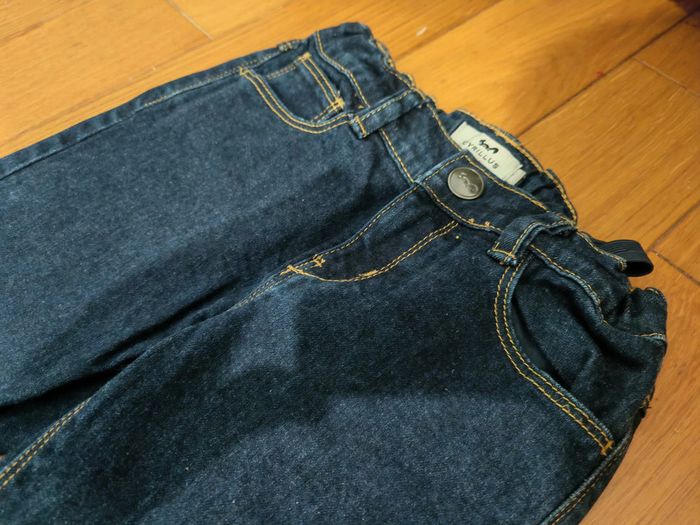 Jean slim fille Cyrillus 7 ans 👧 Taille élastique, denim bleu foncé, confortable - photo numéro 2