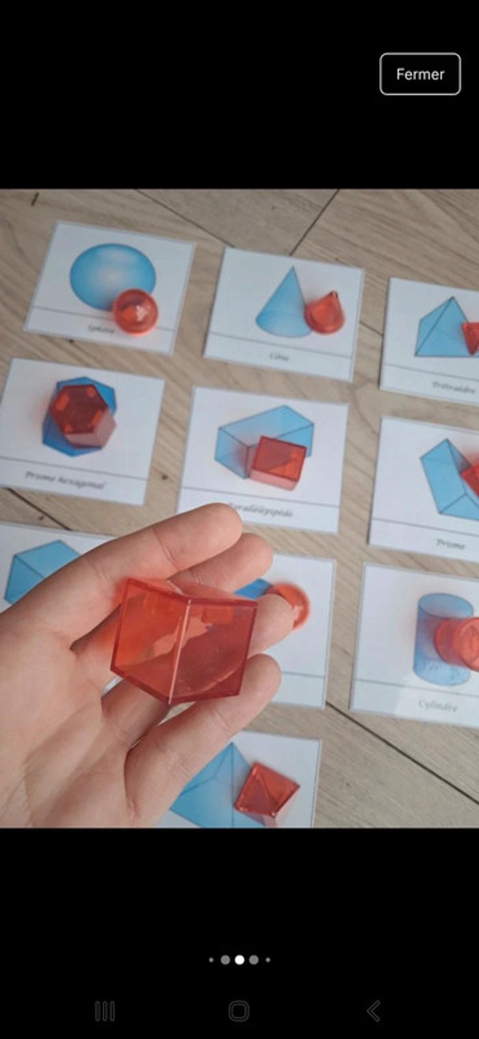Cartes nomenclature et figurines solides volumes geometrie - photo numéro 4