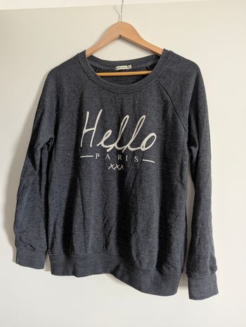 Sweat femme gris anthracite Bershka taille M 