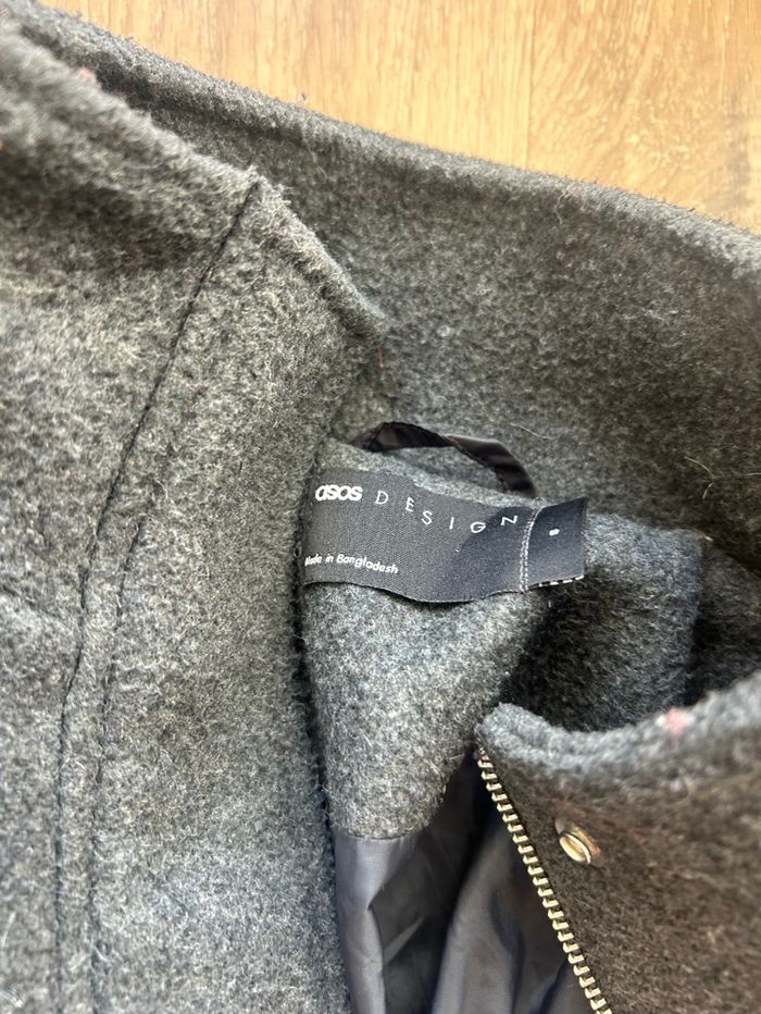 Bomber élégant effet brossé à col cheminée anthracite Asos design gris taille S - photo numéro 5