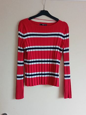 Haut rouge rayé Mango Taille S Neuf