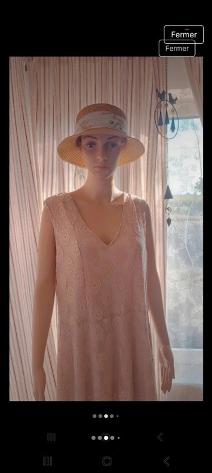 Magnifique Robe dentelles beige Paprika L - photo numéro 3