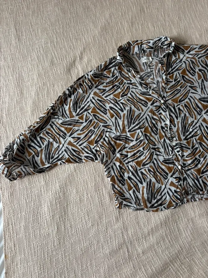 Blouse diega taille m blanc marron - photo numéro 2