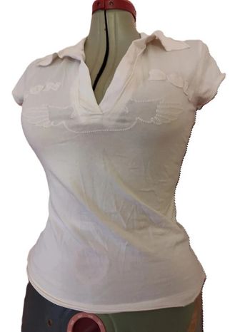 Tee shirt blanc Suter imprimé lon don Taille L