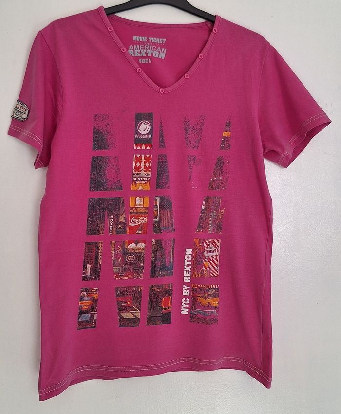 Tee-shirt 100 % coton grand imprimé devant