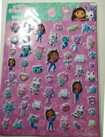 Page de 50 Stickers 3D Gabby's Dollhouse Neuf
