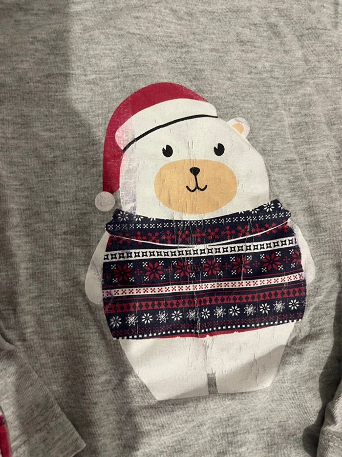 Pyjama Noël léger deux pièces gris et rouge - photo numéro 4