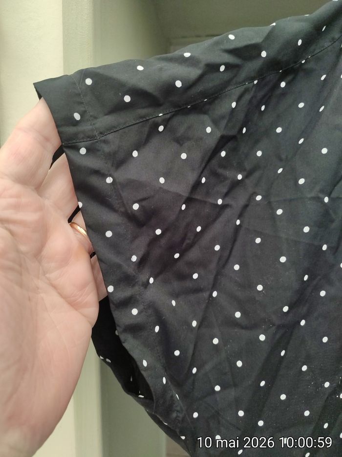 Top Fluide Noir à Pois Blancs – Janina (4XL) 52/54 - photo numéro 4