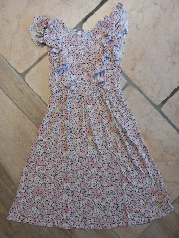 Robe grossesse imprimée rose pâle h&m mama xs 34