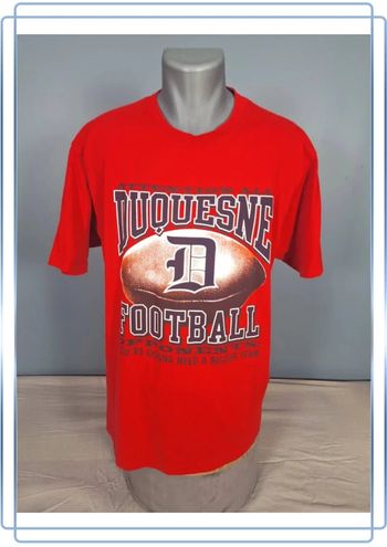 tee shirt homme rouge taille L / duquesne football (451)