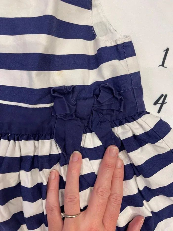 Robe bébé fille blanche & rayée - Taille 2 ans - photo numéro 3