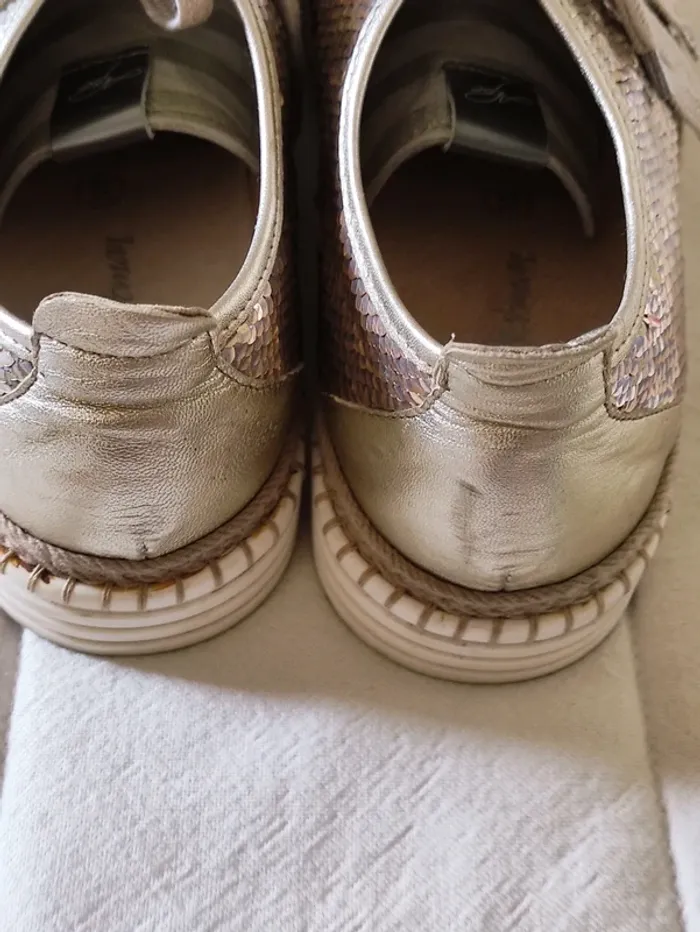 🪩 sirène 🧜 basket en cuir brodée sequins 🪩 - photo numéro 2