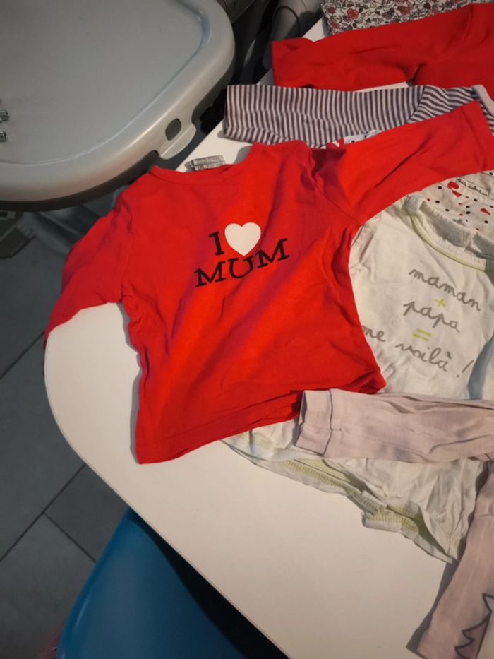 Lot Tshirt manche longue fille 6 mois - photo numéro 3