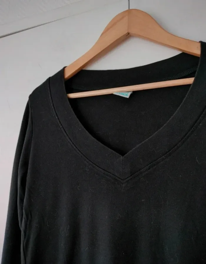 T-shirt noir M&S Mode taille M - photo numéro 4
