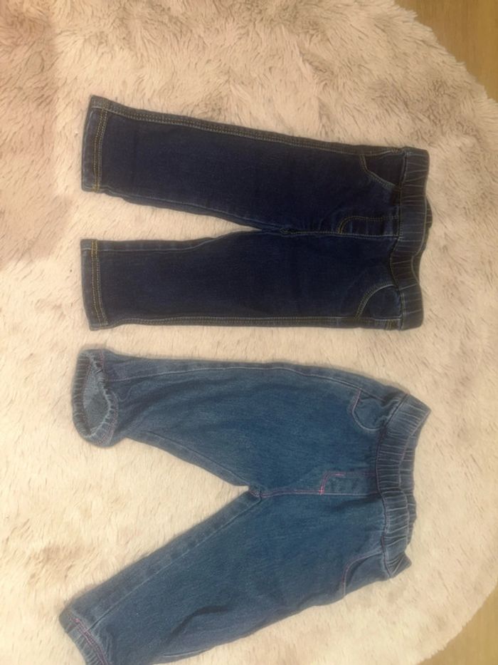 lot de 2 jeans fille 12 mois