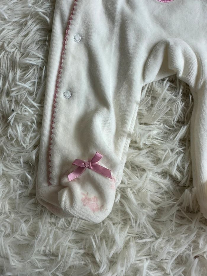 Pyjama velours bonjour bébé taille 0-3 mois - photo numéro 5