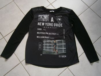 Tee-shirt ML noir NEW-YORK de ZARA Taille 38